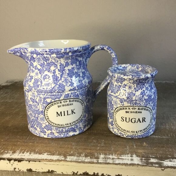 Frederick Rathbone Burgess Traditional Kitchenware ivy floral Milk and Sugar